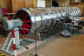 Own wind canel of Haegele GmbH for testing of Cleanfix reversible fans | © Hägele GmbH - Cleanfix